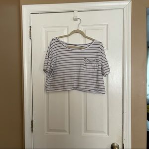 Hollister Striped Boxy Crop Top